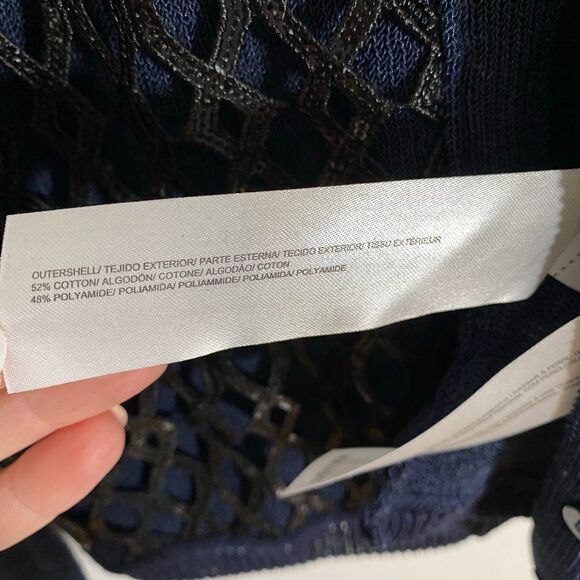 NEW Intropia Blue Cardigan with Black Sequin Overlay - Picture 7 of 7